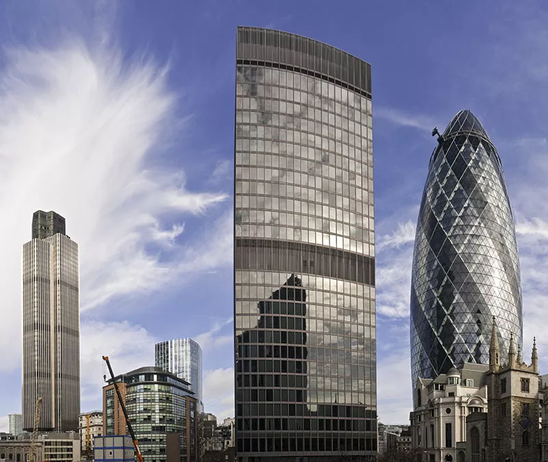 Gratte-ciel du centre-ville de London.