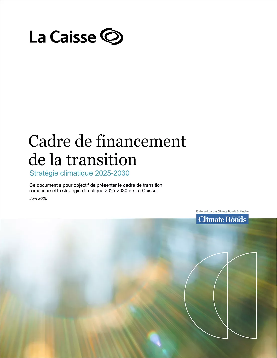 Présentation Cadre de financement de la transition - Stratégie climatique 2025-2030